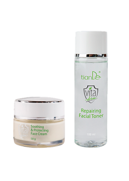 Set cream and tonic for sensitive skin Vita Derm Tiande